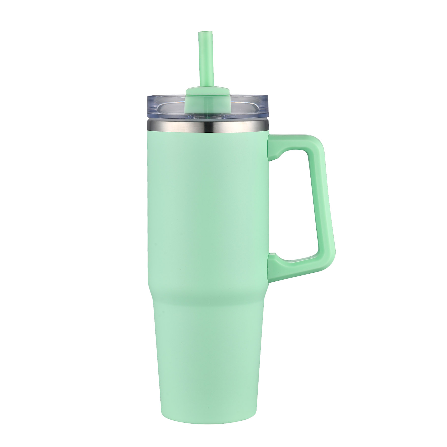 30 oz. Two Tone Travel Handle Mug with Twist Closure Straw Lid 13