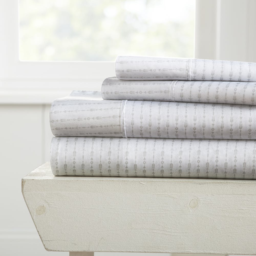 Bed Sheet Sets - Gray Queen Arrow Design 4 Set 3