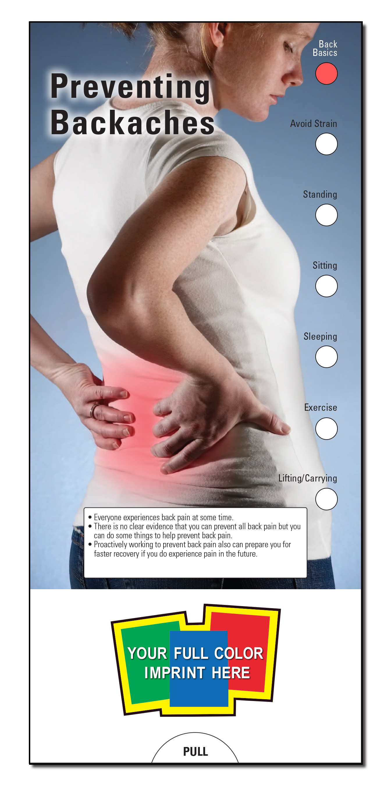 SLIDE CHART - Preventing Backaches Slide Chart