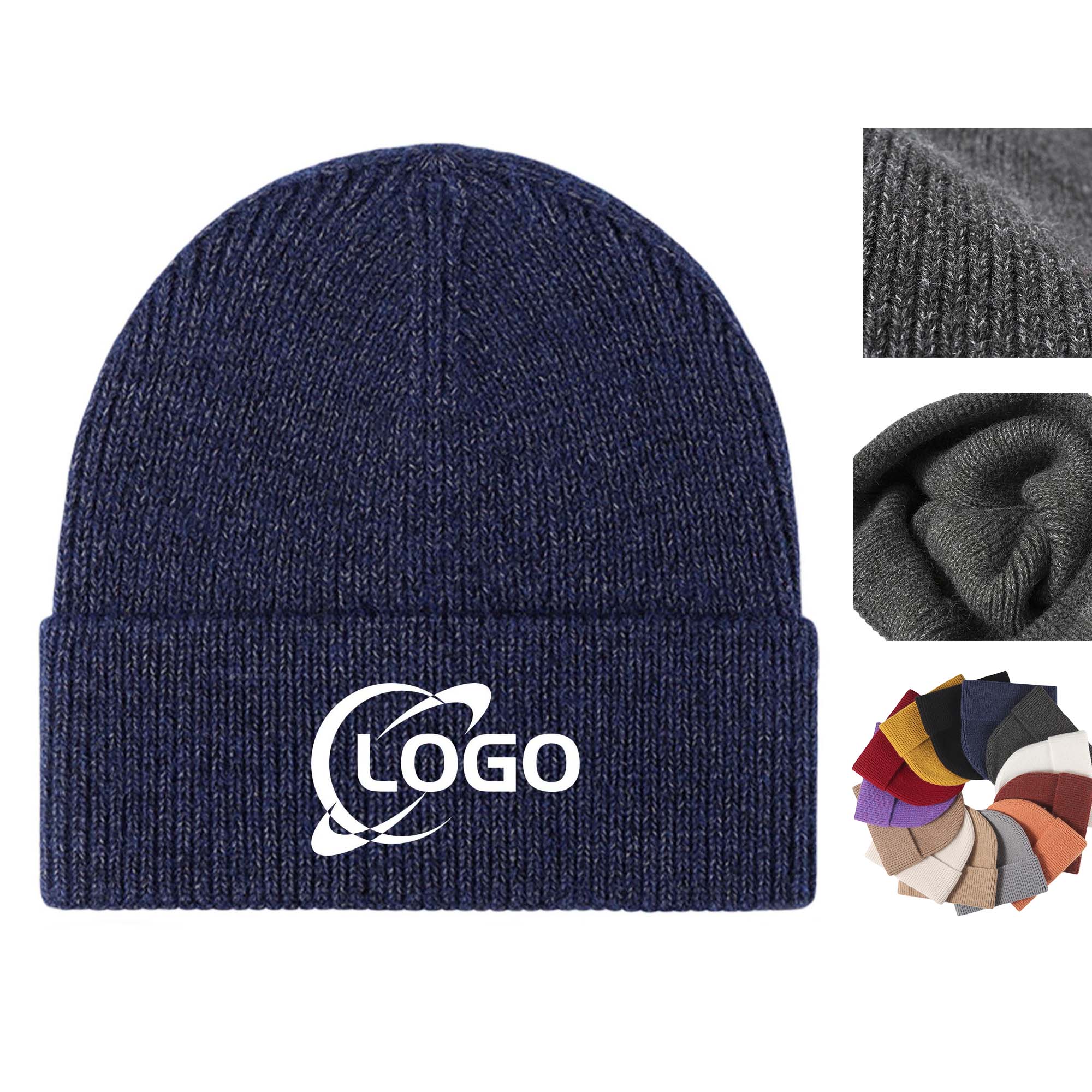 MOQ100 Custom Knitted Beanie Cap 5
