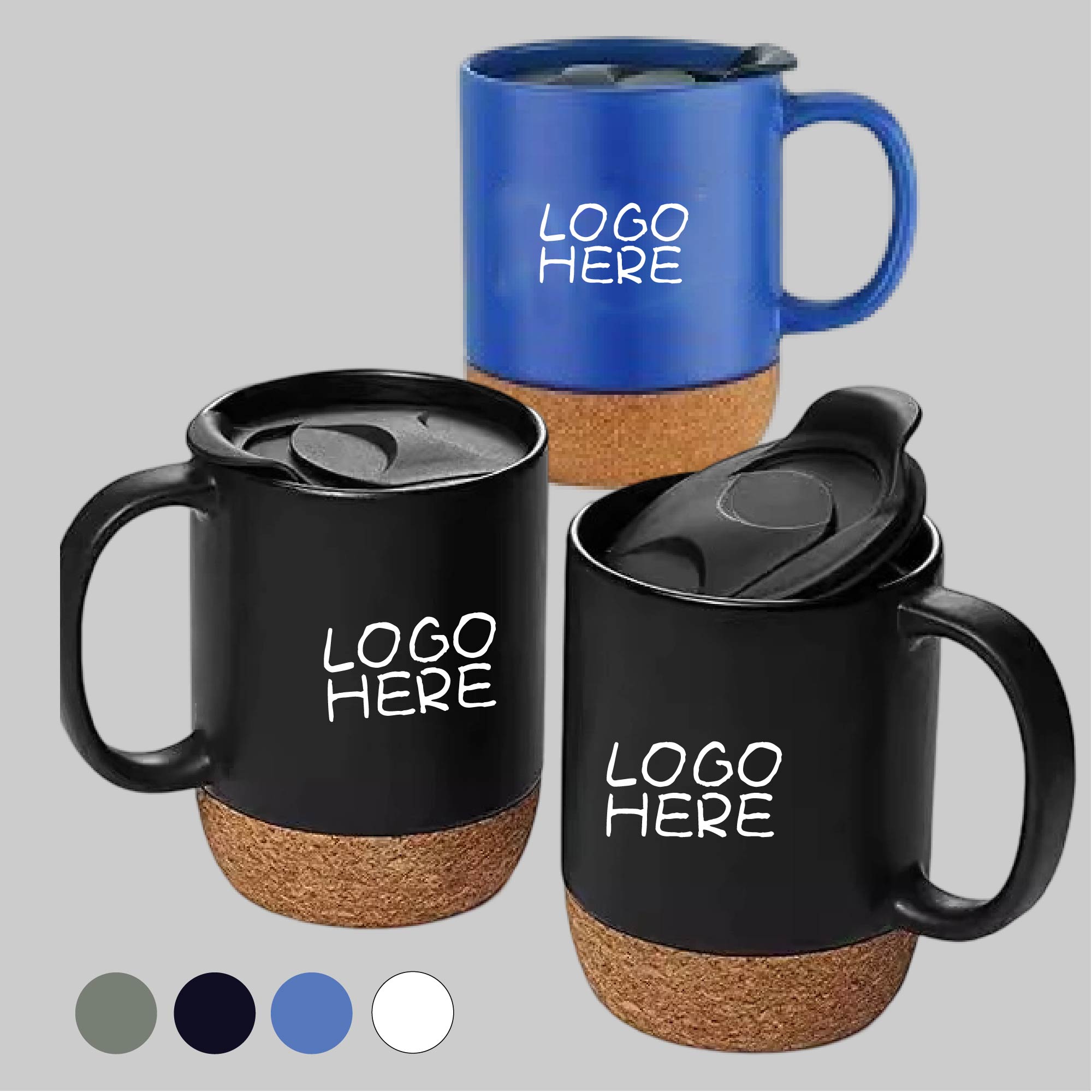 14 Oz. Cork Base Ceramic Mugs
