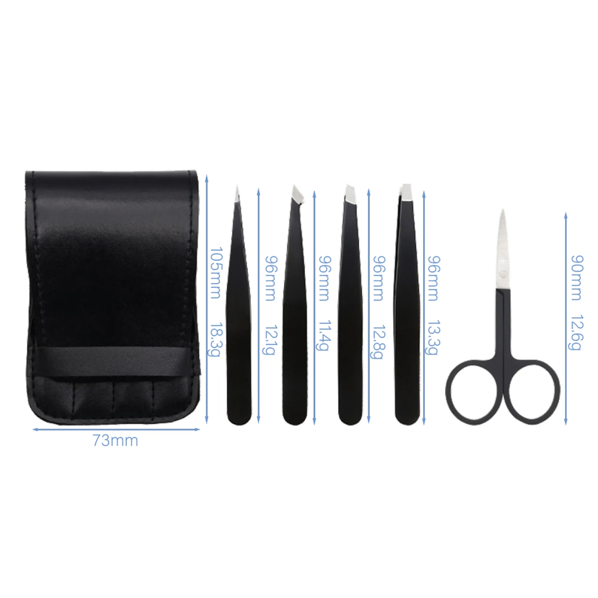 Stainless Steel Eyebrow Tweezers Set 10