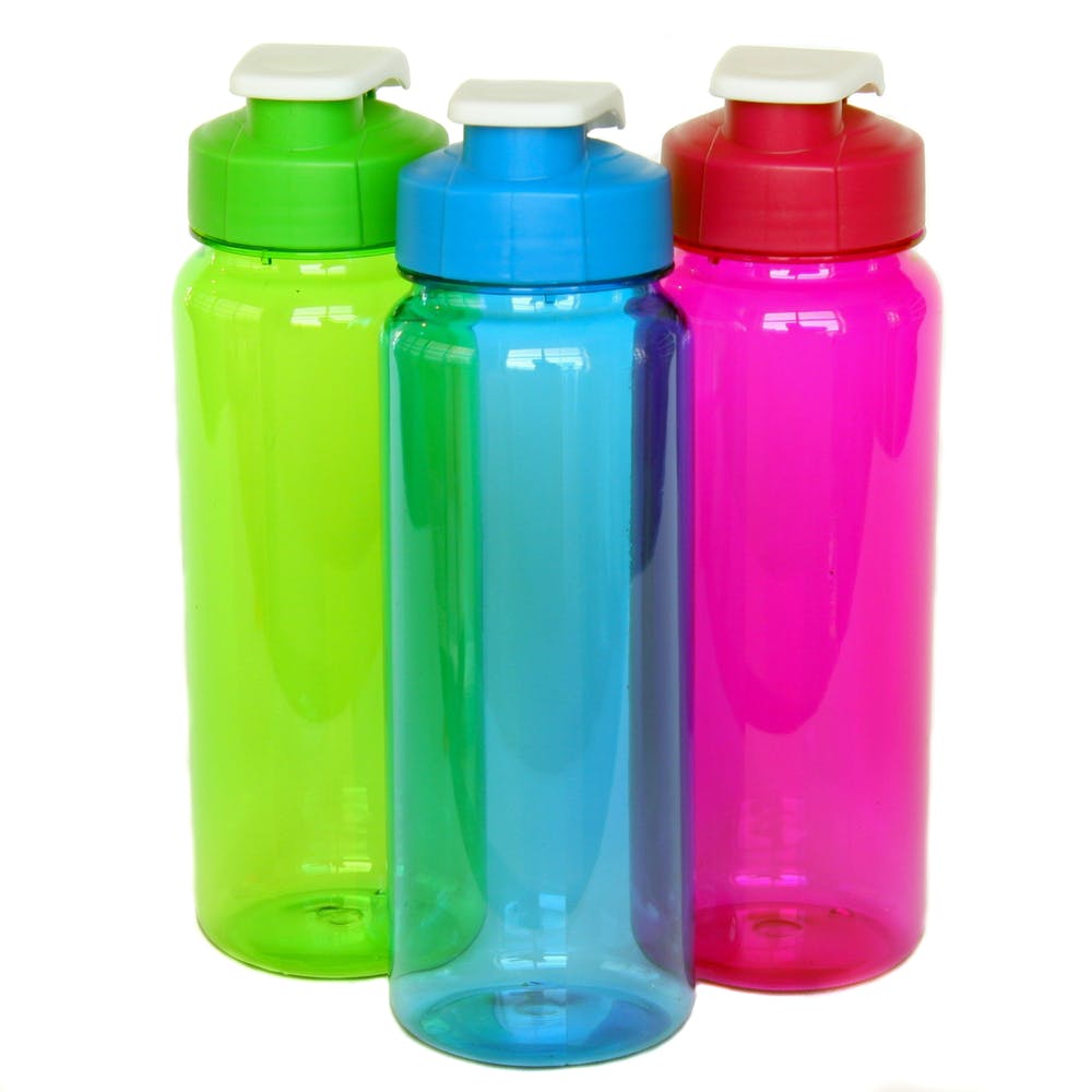 Flip Top Plastic Water Bottles - 21 oz Assorted Colors 3