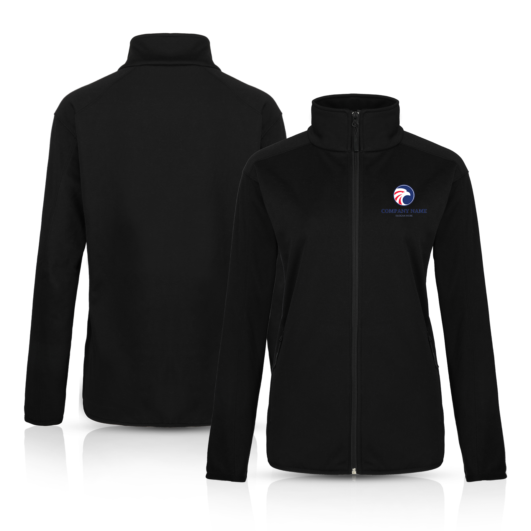 Women's Heathered Sweater Full-Zip Fleece Jacket 17
