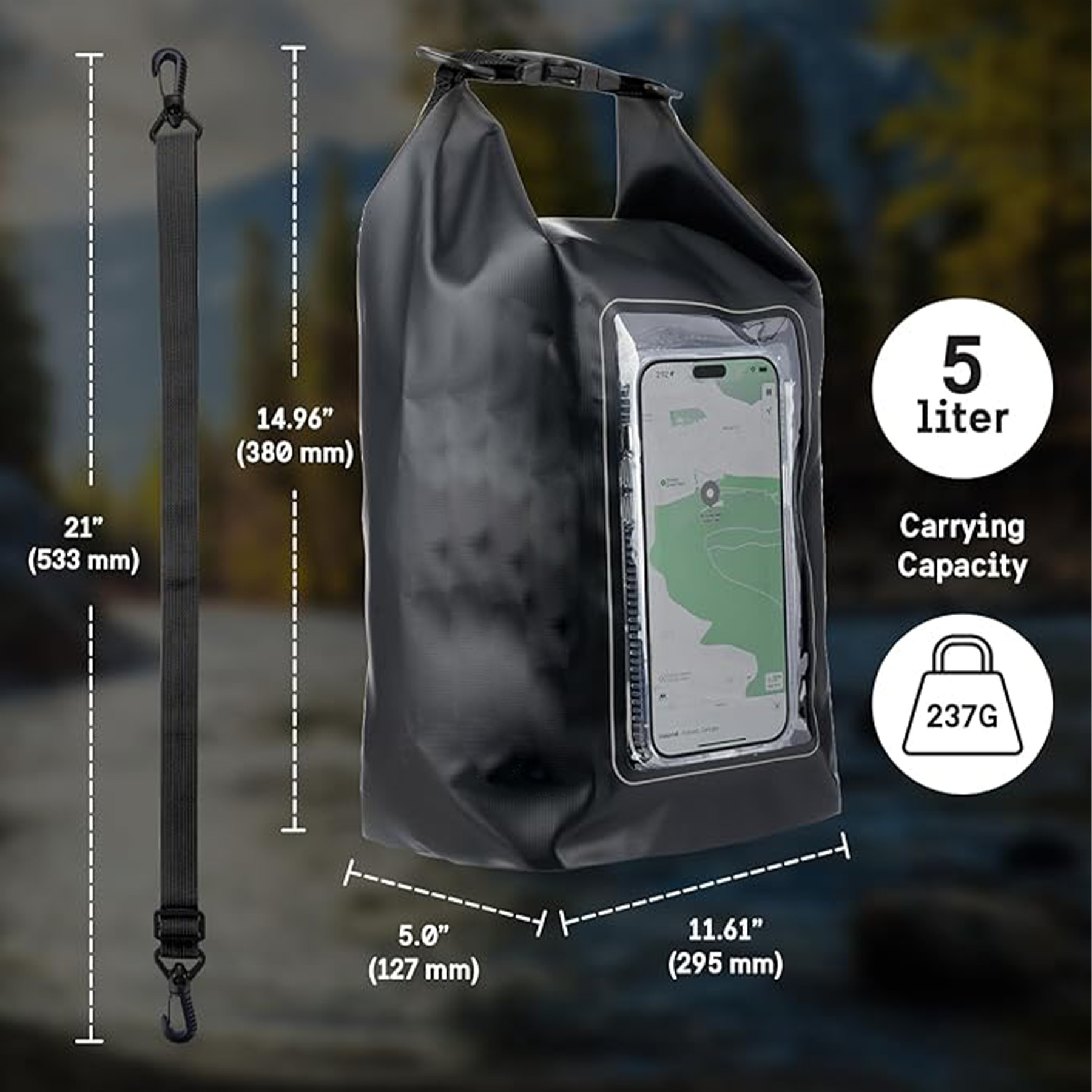 Roll Top Waterproof Backpack Straps 30