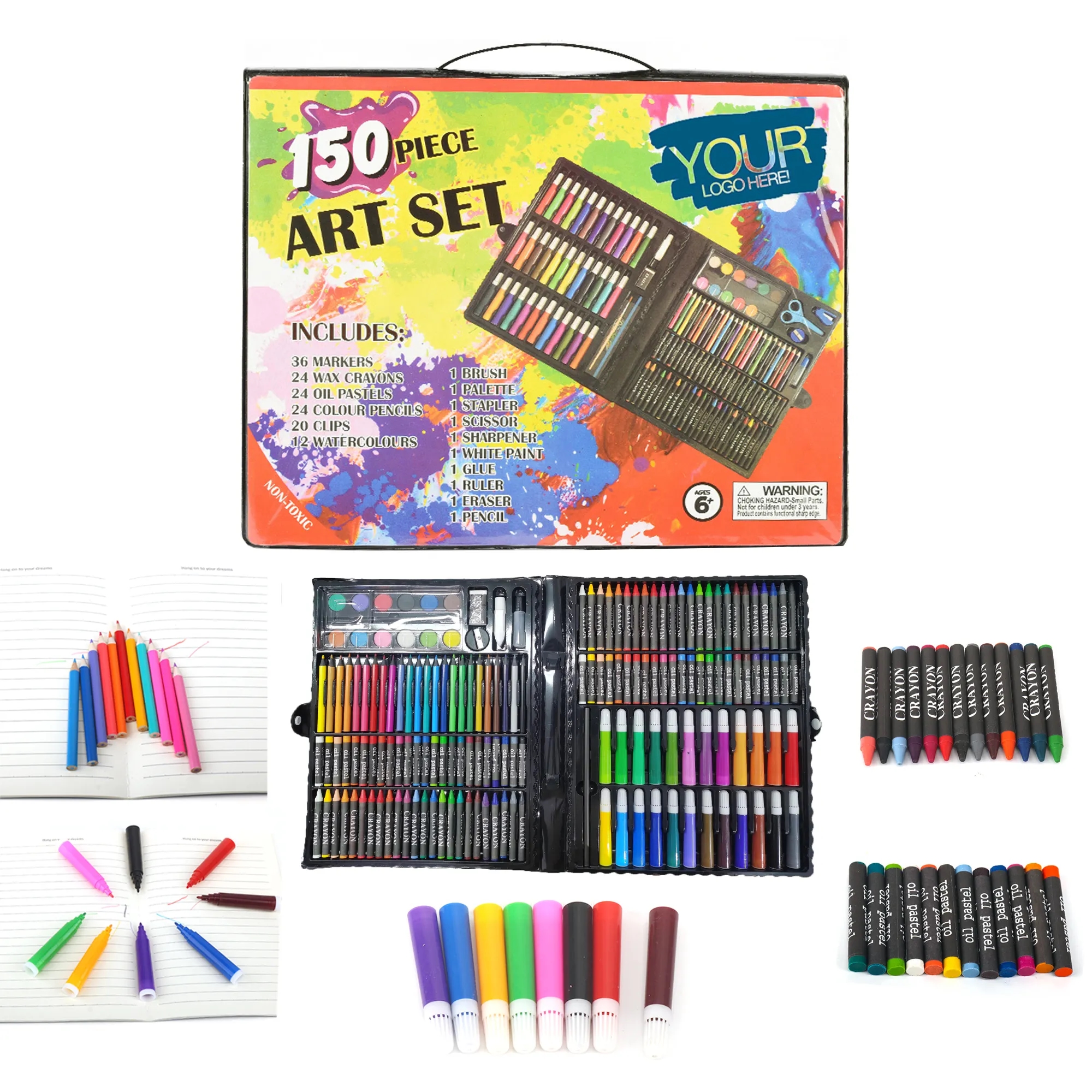 150 Pieces Kids Art Set Durable Portable Case