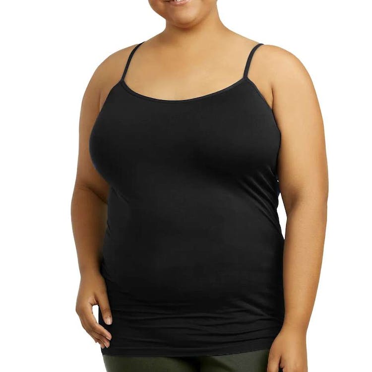 Women's Plus Size Camisoles - Black Poly One Size Fits Most 3