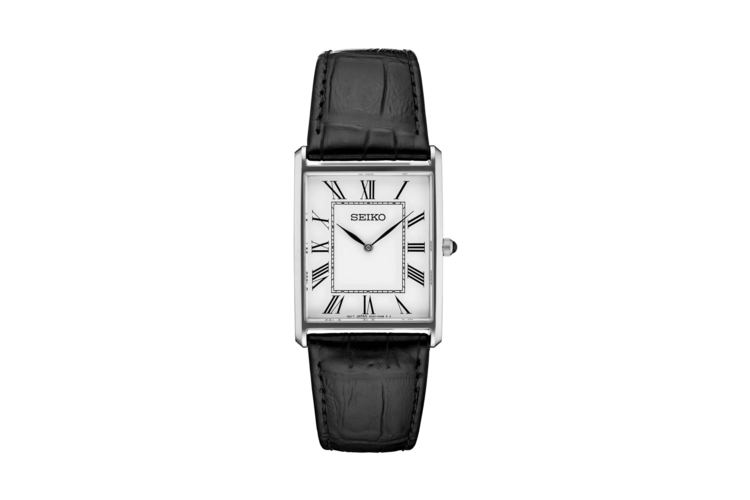 Seiko Men's Essentials Black Leather Watch 3