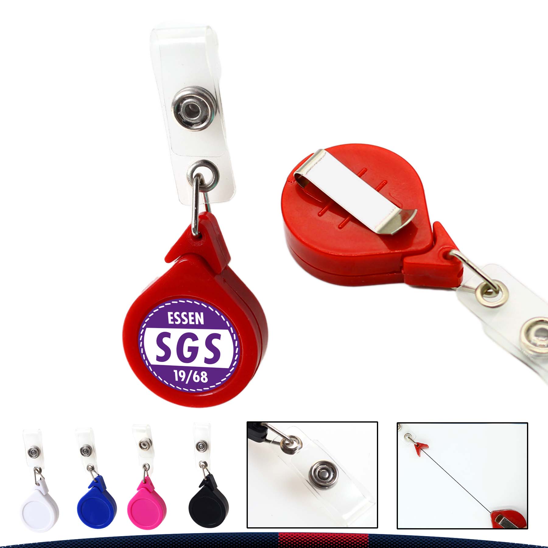 Badge Holder Reel Metal Clip