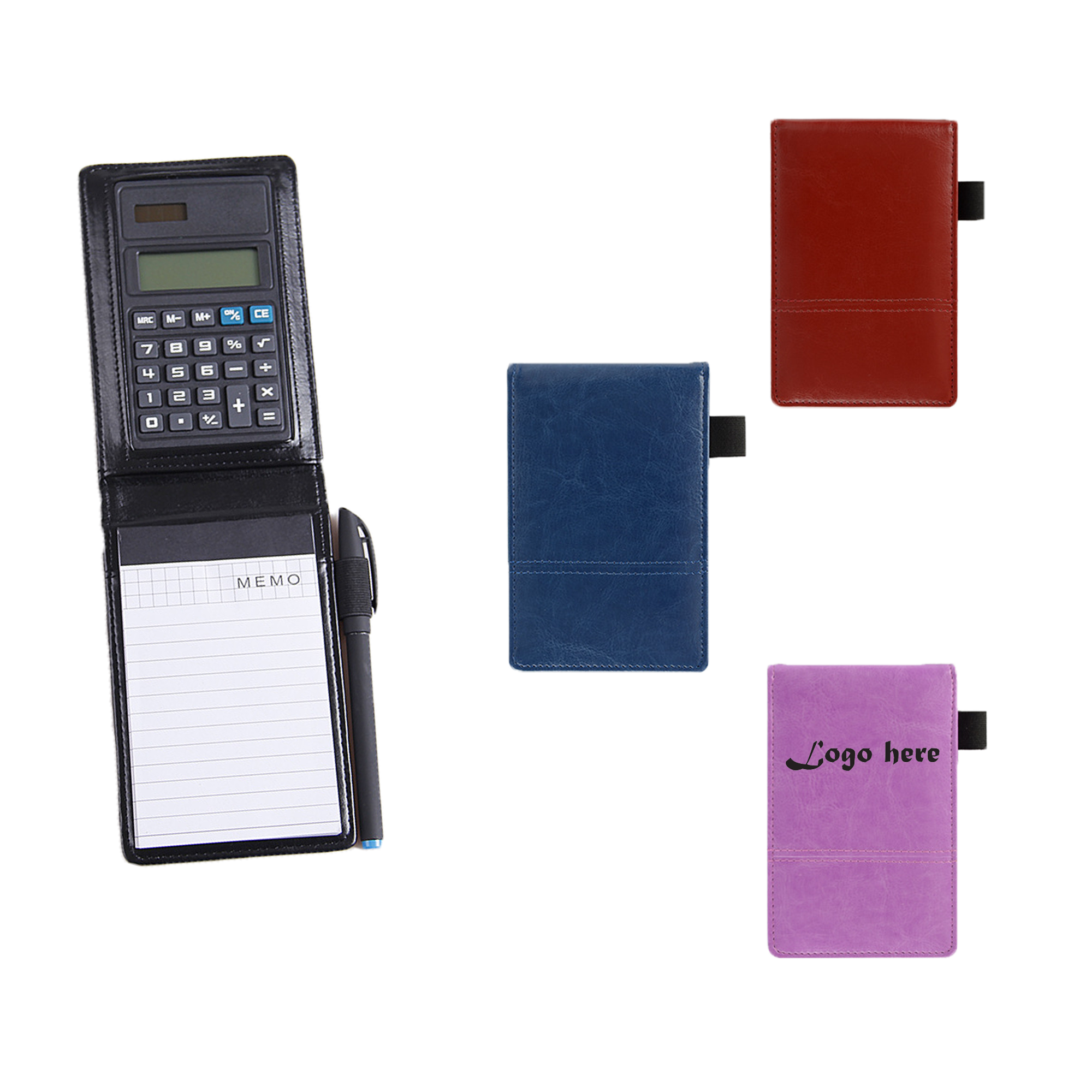 Leatherette Pocket Jotter With Calculator Memo Pad 3
