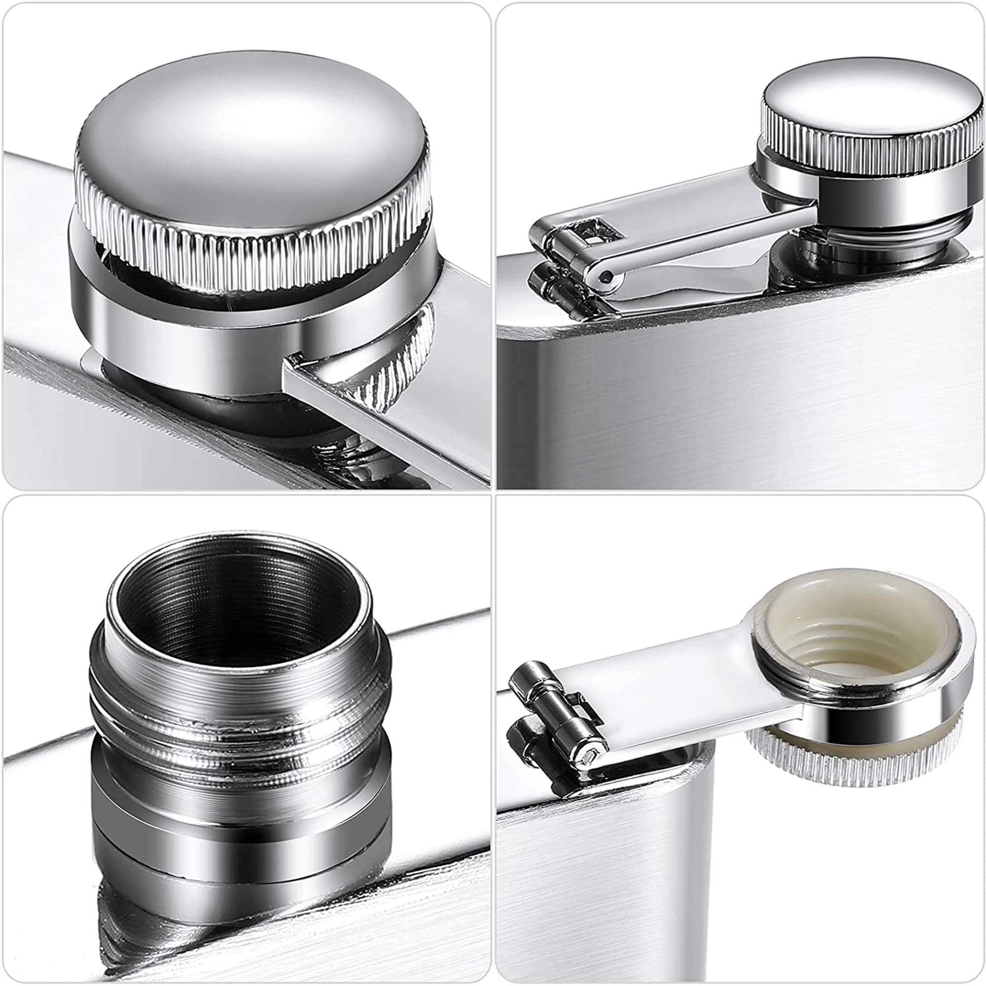 8 Oz Stainless Steel Flask with Funnel, custom water bottle with logo imprint 9