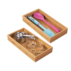 Bamboo Drawer Organizer Box Tray