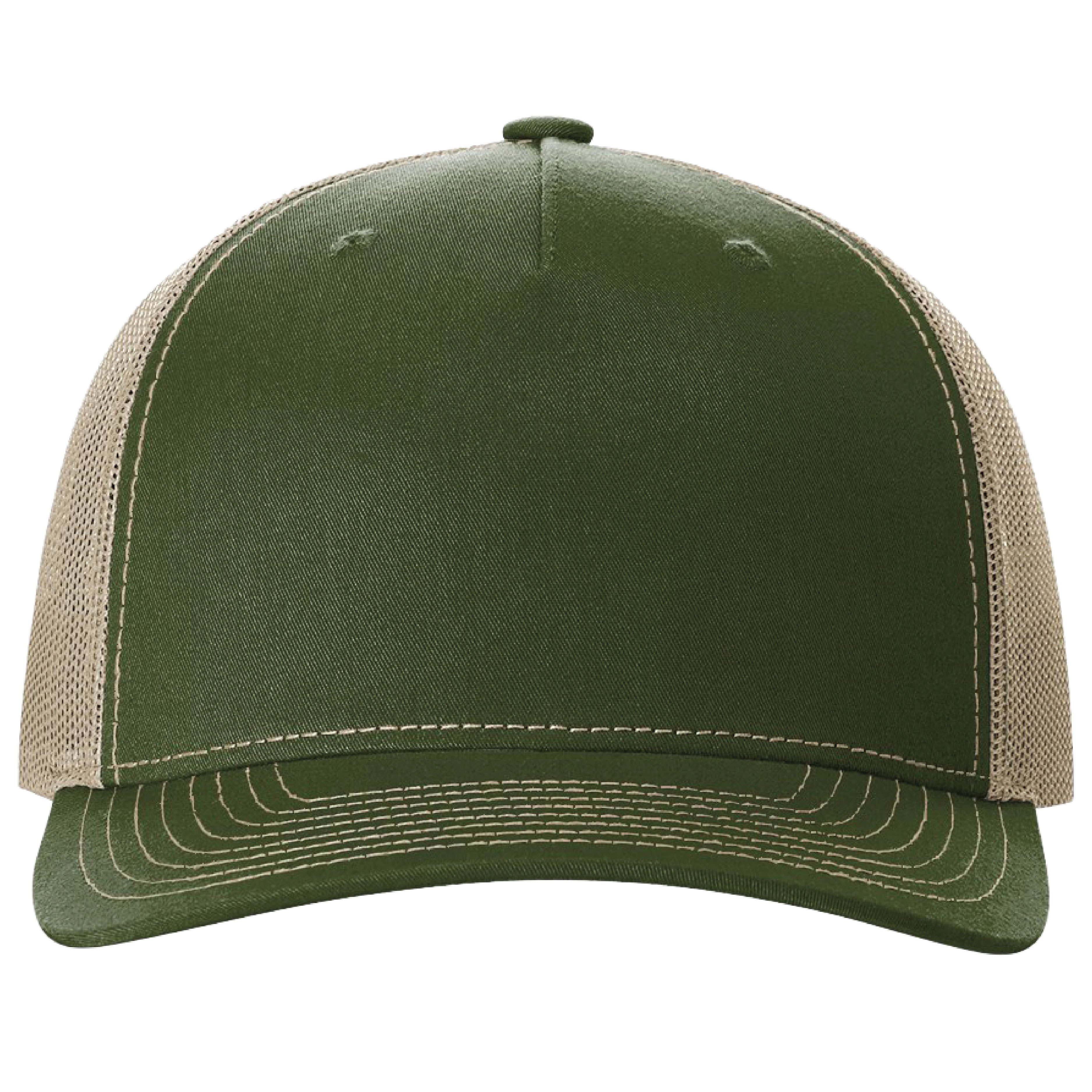 Richardson 112FP 5-Panel Snapback Trucker Hat w/Leatherette Adhesive Patches or Embroidery 74