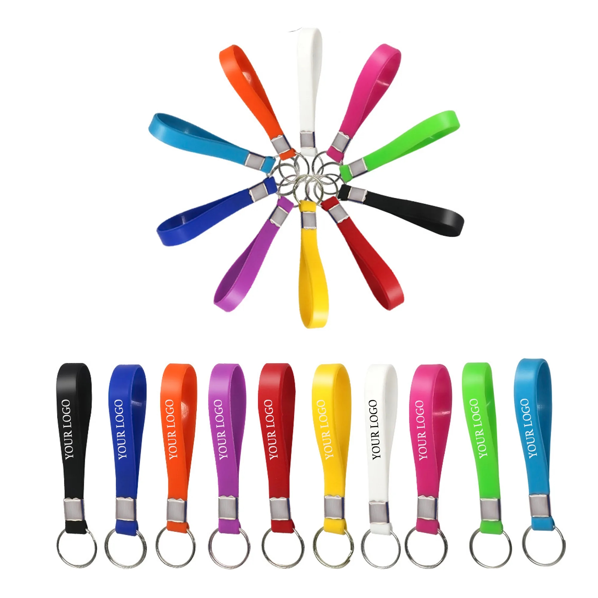 Silicone Wristband with Keychain  MOQ 100 5