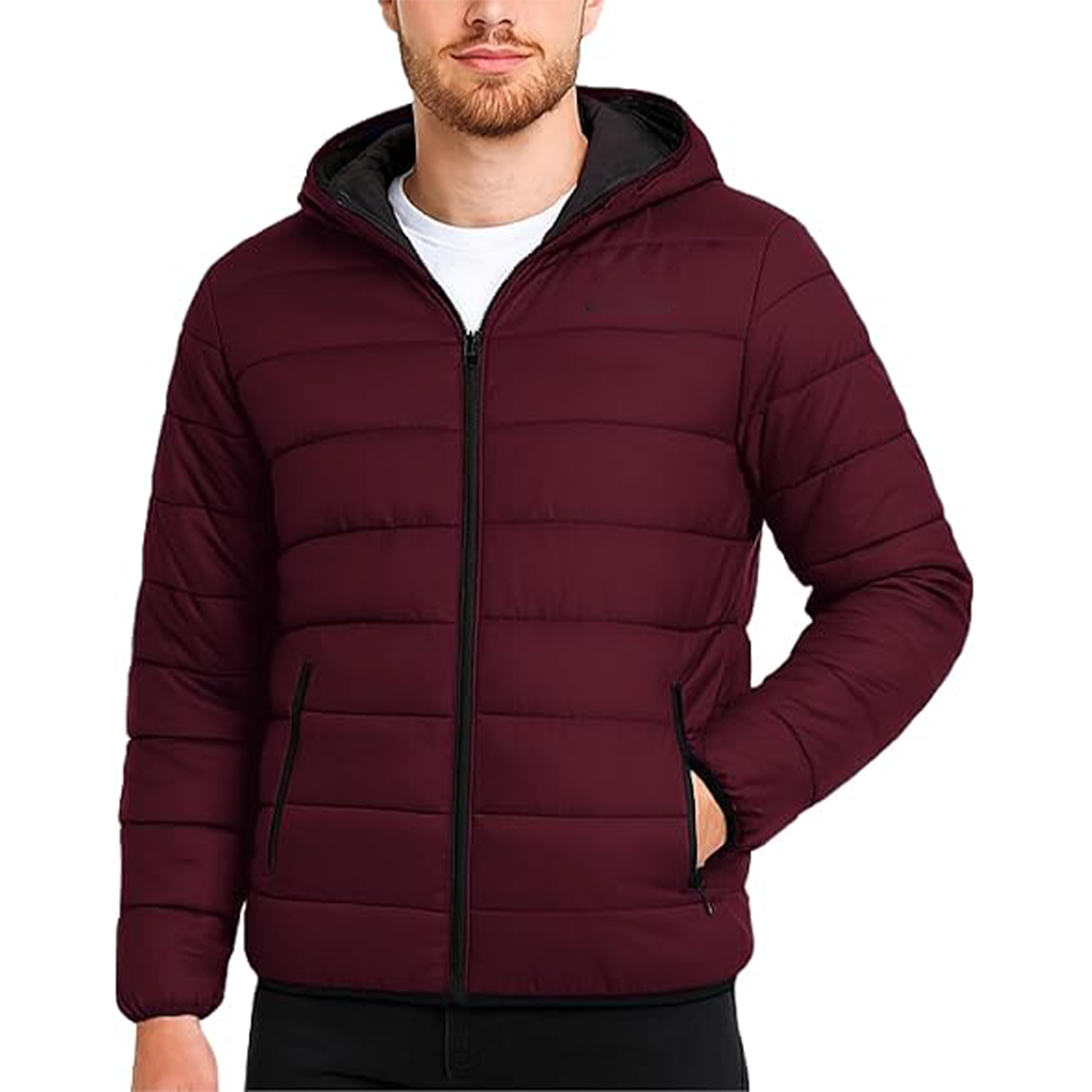 Warm Hooded Quilted Down Jacket 52