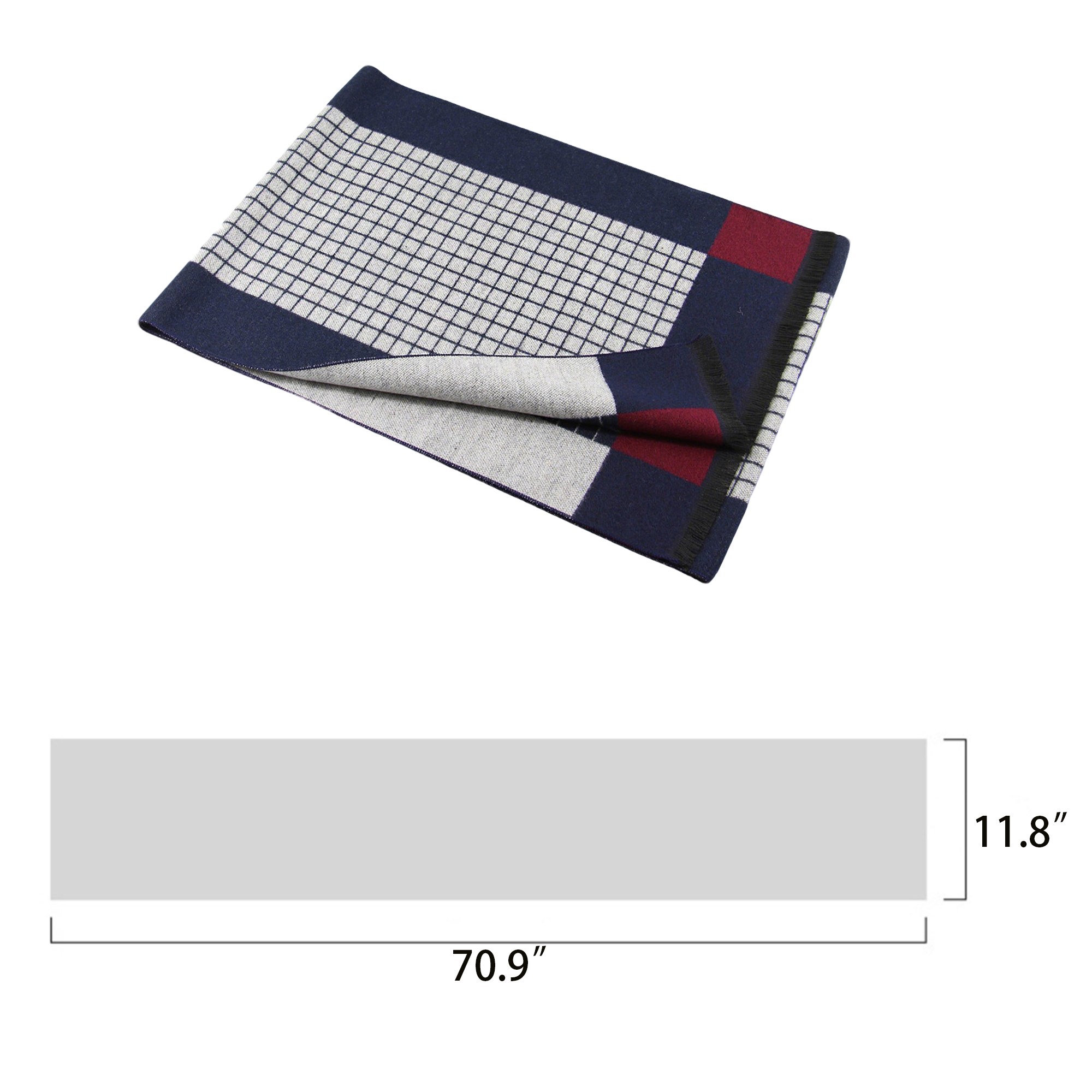 Men's Autumn And Winter Plaid Scarf 9