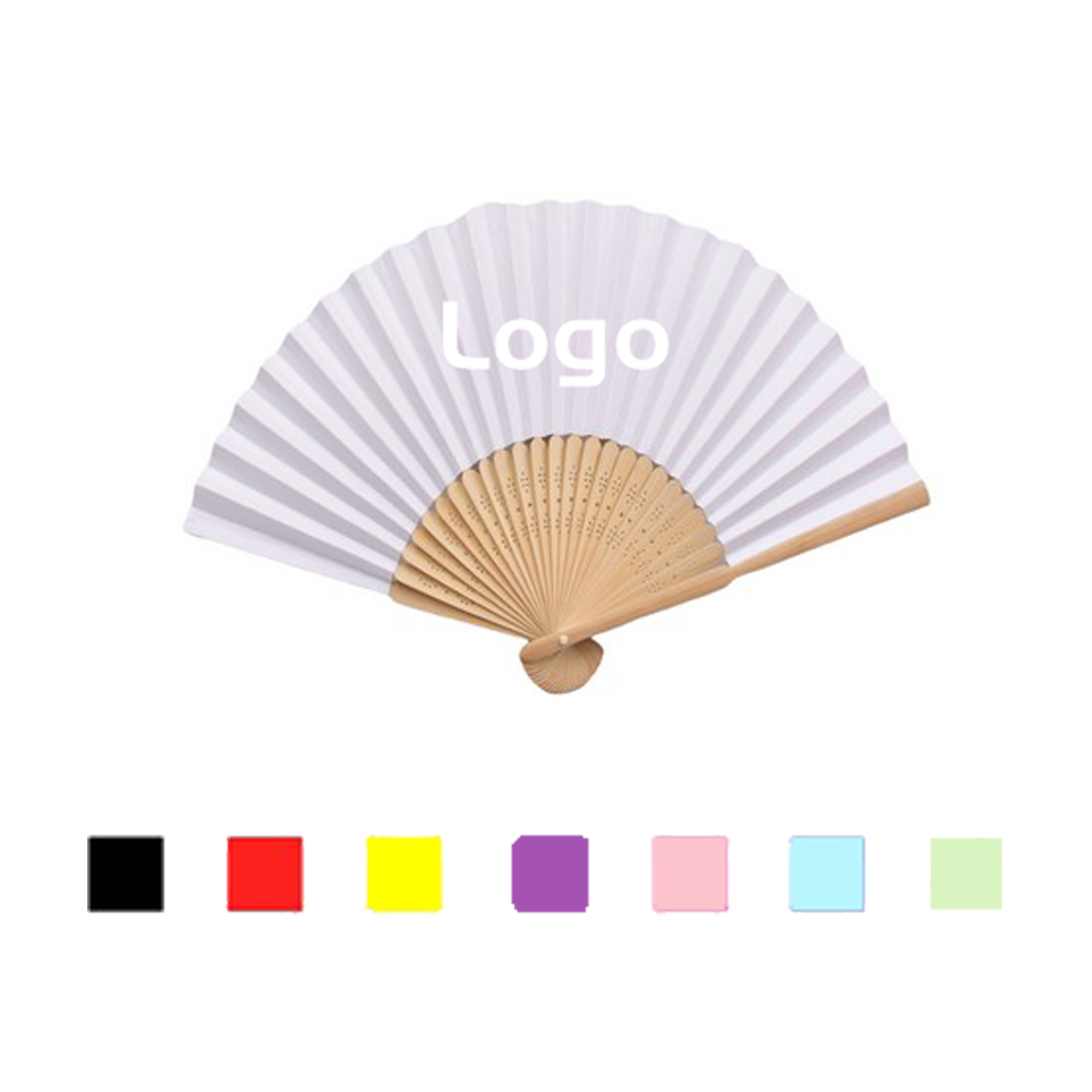 Handheld Paper Folded Bamboo Fan