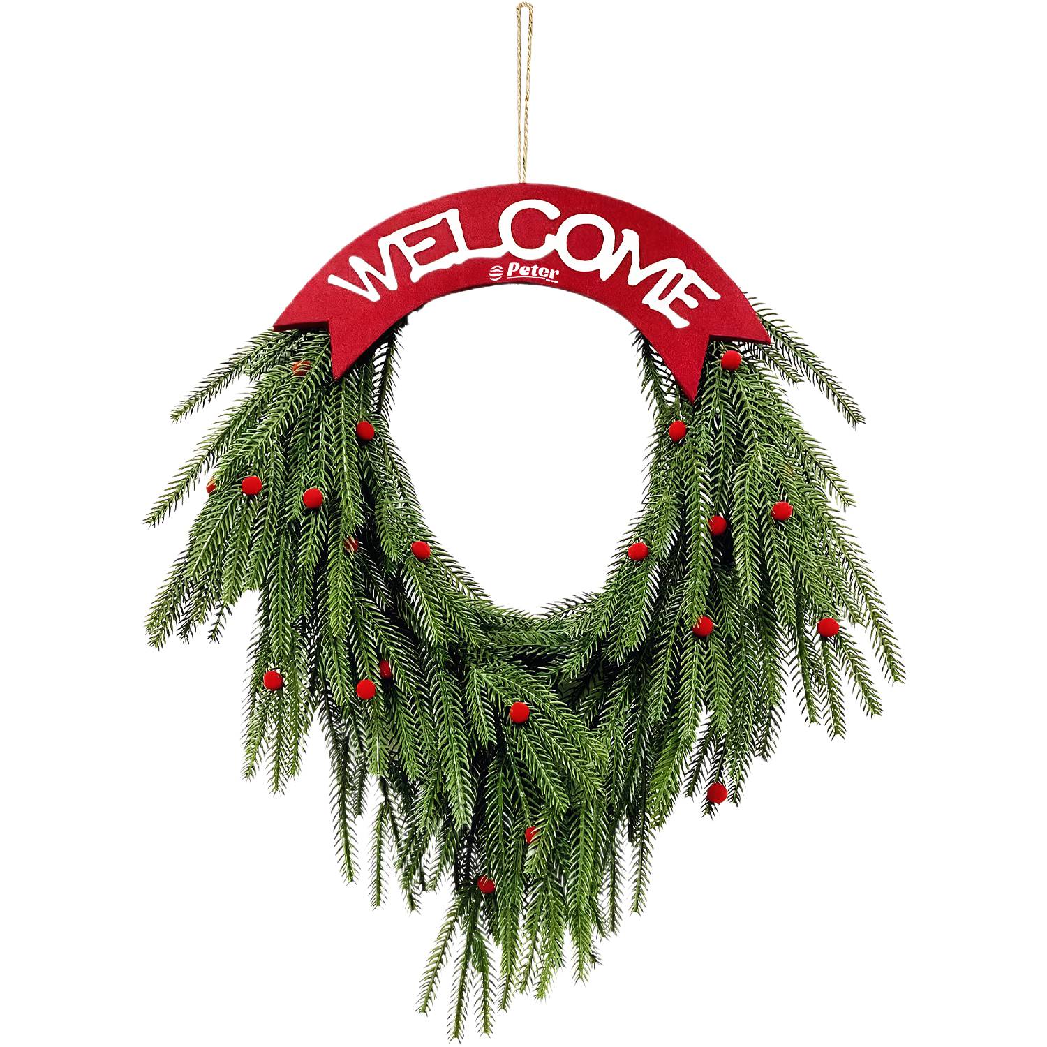 20" Christmas Wreath Door Hanger Decoration