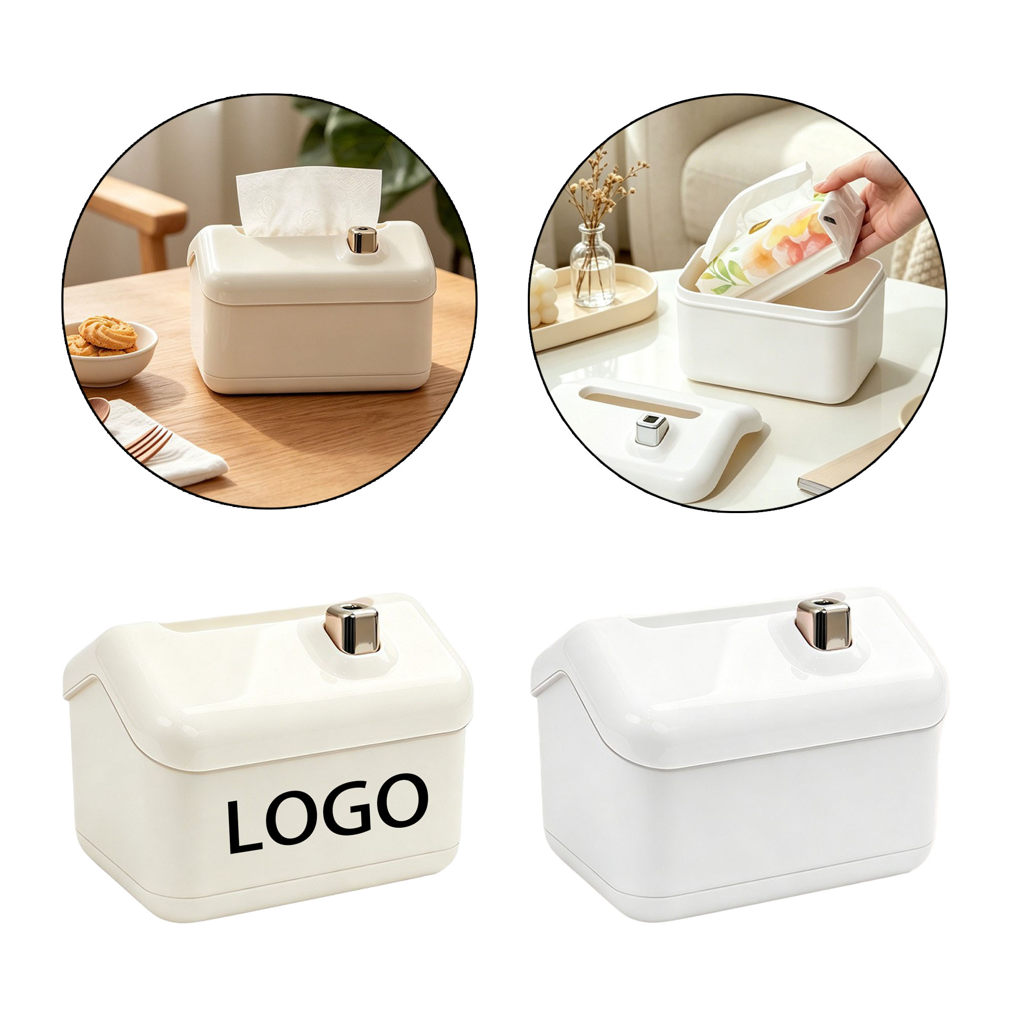Desktop Snow House Tissue Storage Box
