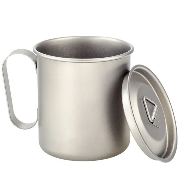 Camping Cup Pure Titanium with Tight lid 450/550/650/750ml for Commutes, Fitness and Travel 2