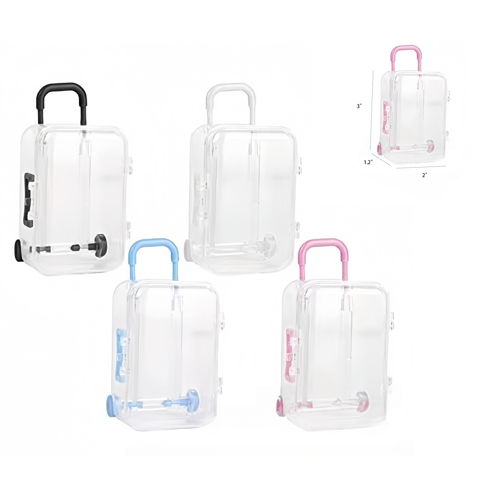 Custom Portable Transparent Mini Trolley Jewelry Storage Box 3