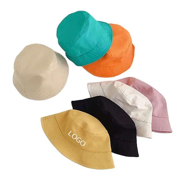 Wide-Brim Cotton Bucket Hat