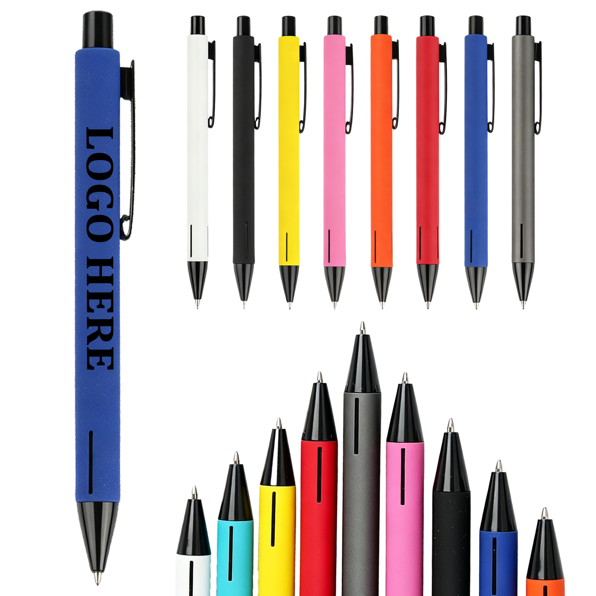 Colorful Metal Barrel Retractable Ballpoint Pen Fine Point School&Office Supplies