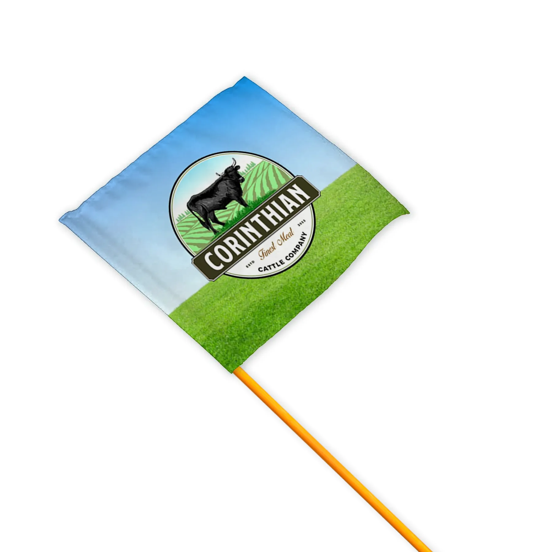 51" Orange Whip Rod With 12"x12" Custom Digital Flag 15