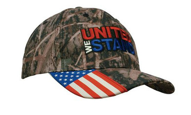 True timber camouflage with woven usa flag peak 2