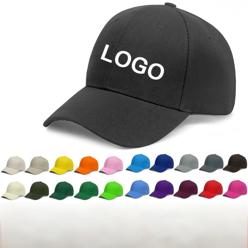 Low Profile Solid Color Polyester Baseball Cap W/ Adjustable Strap