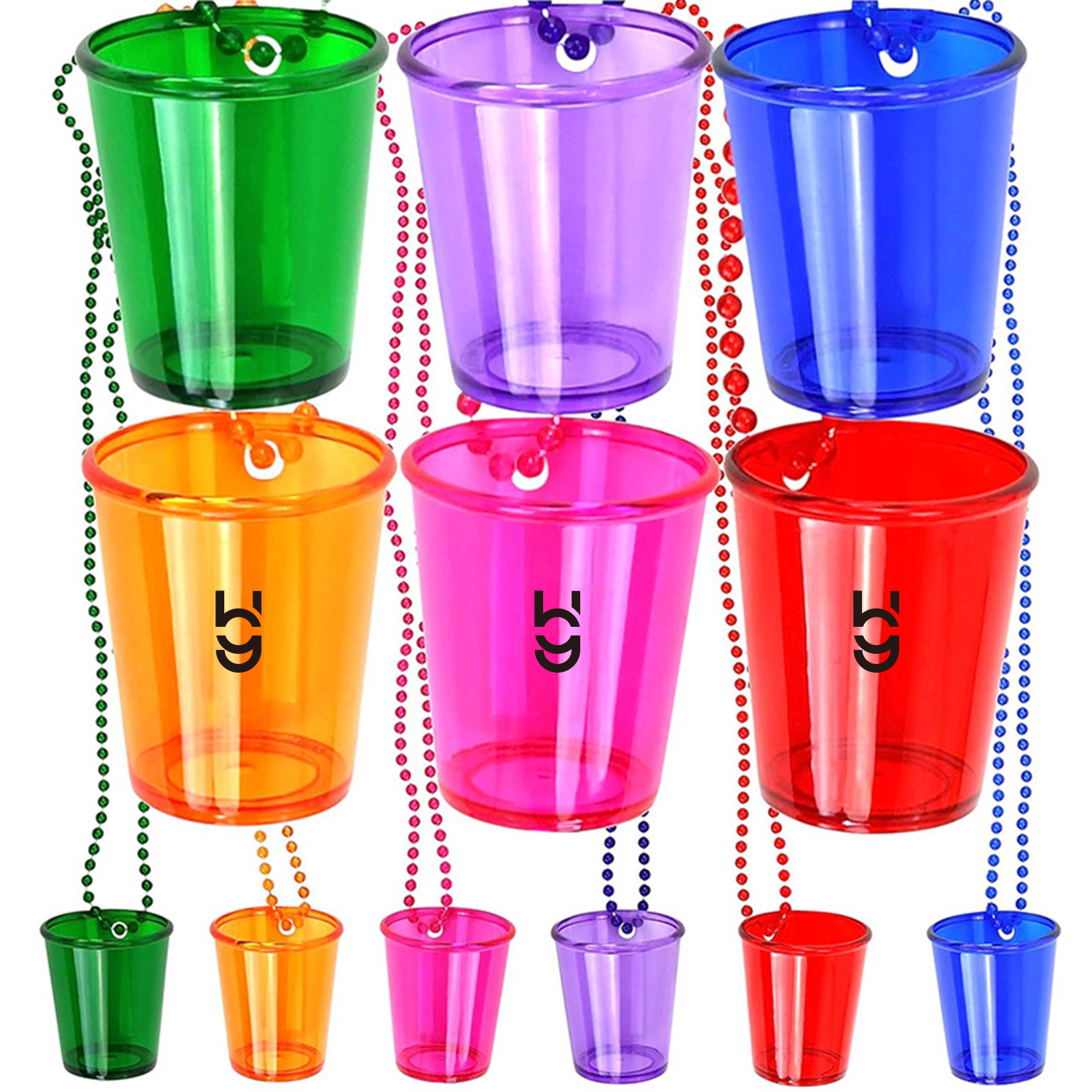 Party Shot Glasses with Colorful Beaded Necklaces 3