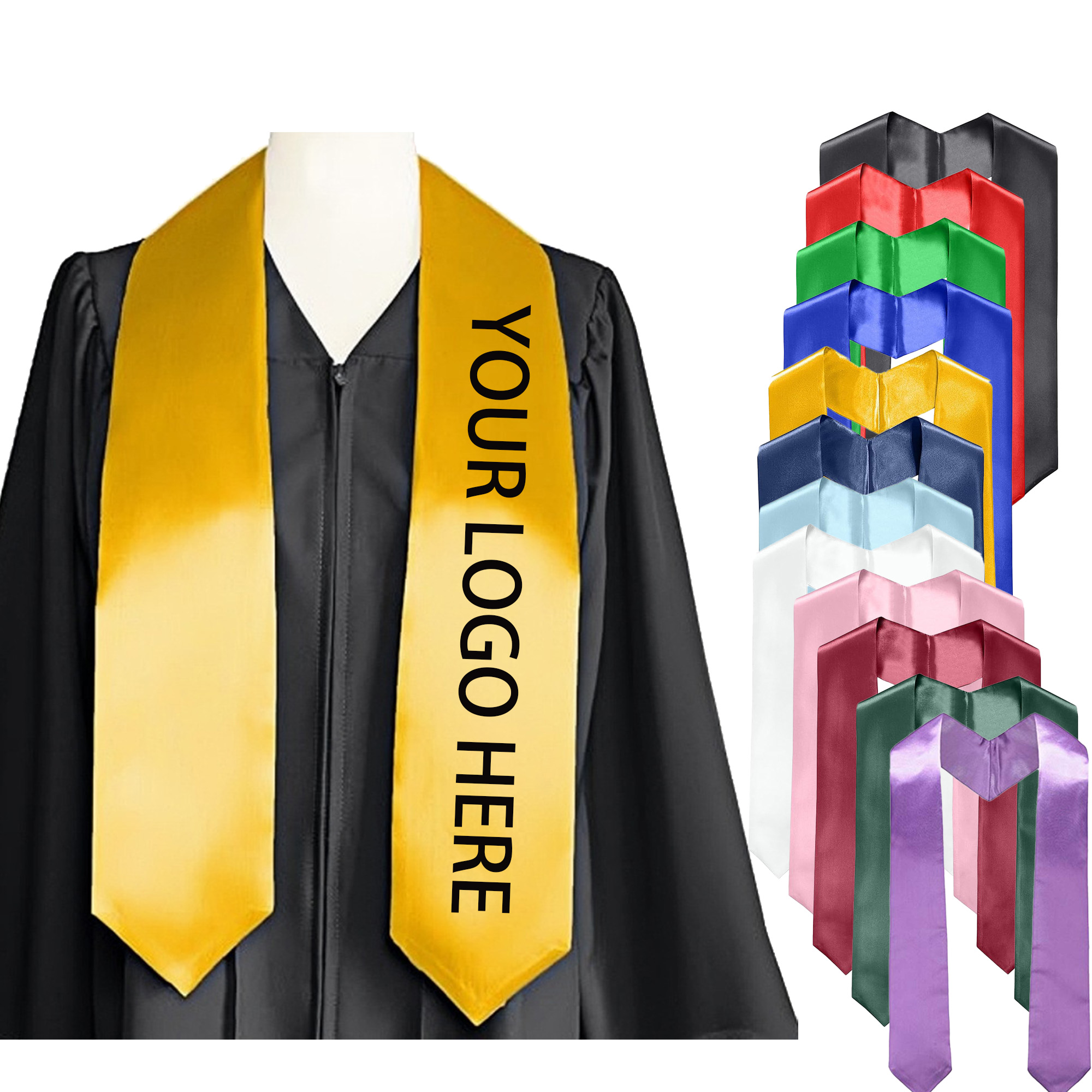 Multi Color Polyester Graduation Stole For Graduation Season 5