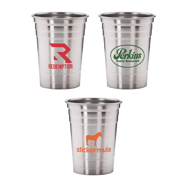 Suds 16 oz Stainless Steel Beer Cups