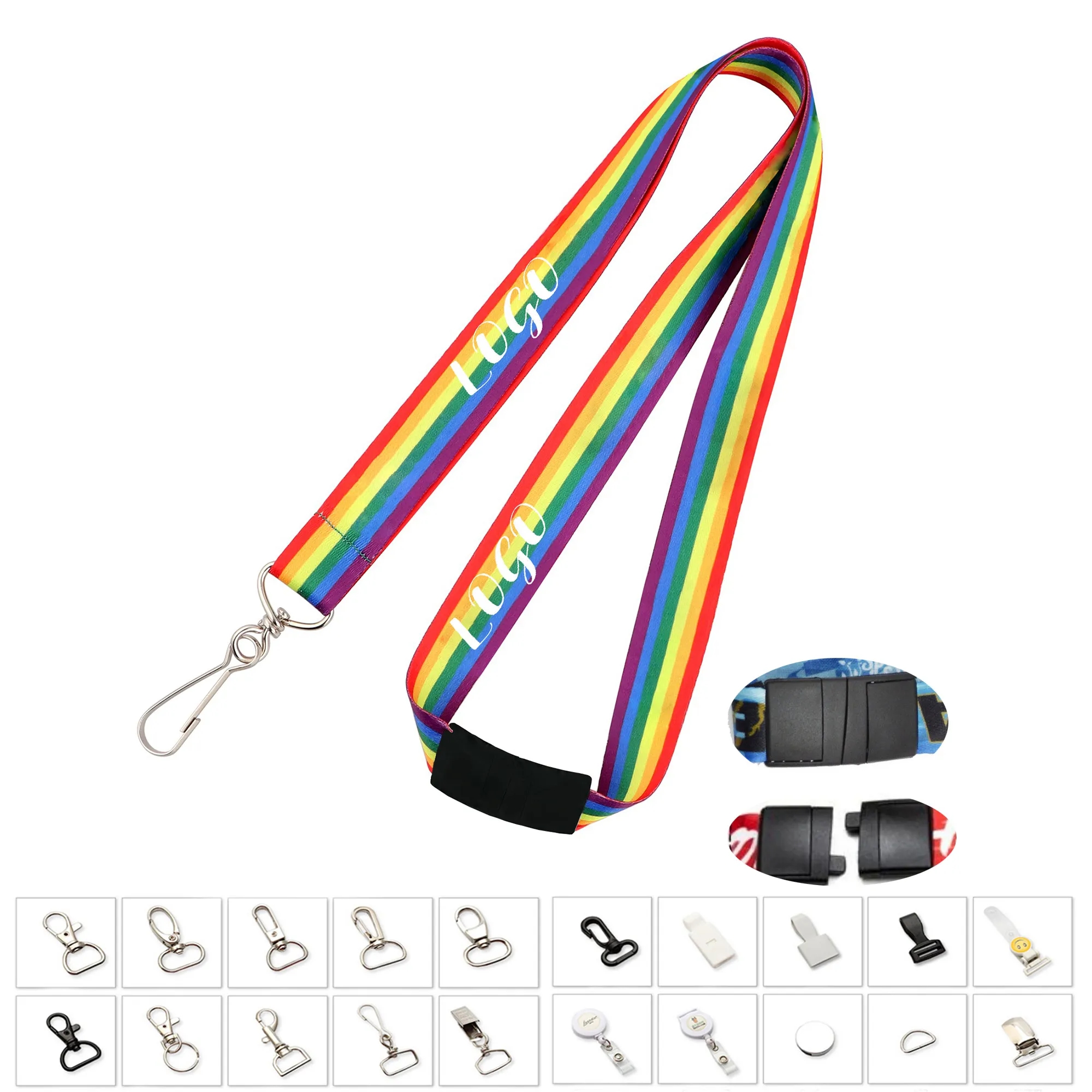 3/4" Dye Sublimation Custom Color Lanyard w/ Safety Breakawa 6