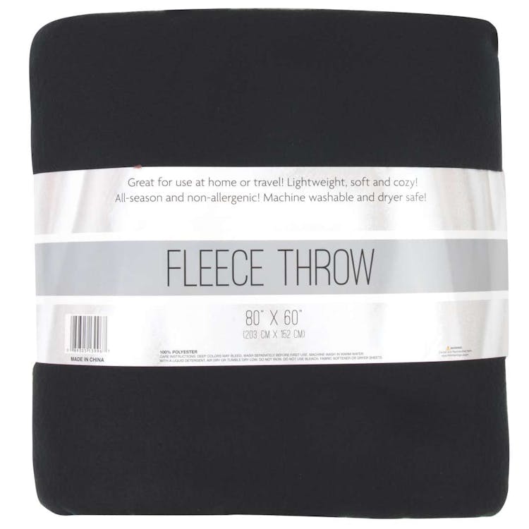Twin Fleece Blankets - Black 80" x 60" 3