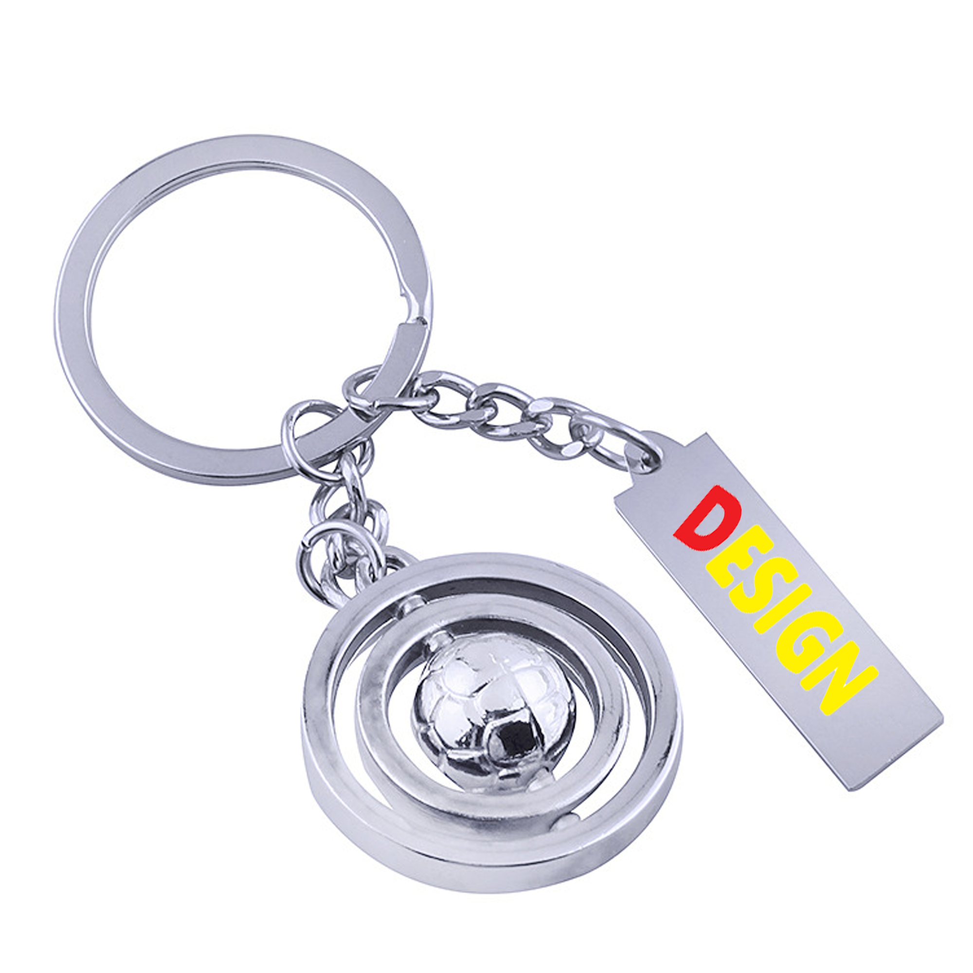 Personalized Rotating Soccer Tag Keychain