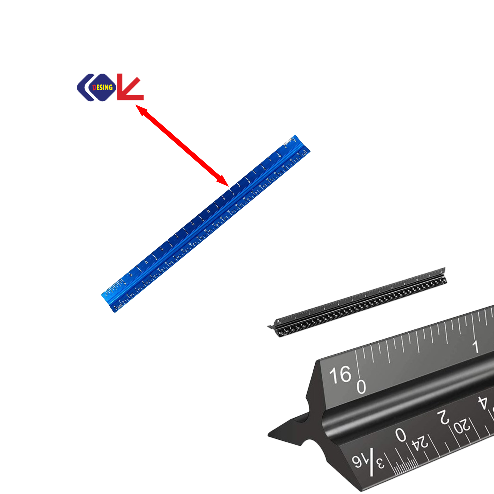 Three-edged Aluminum Alloy Steel Ruler 3