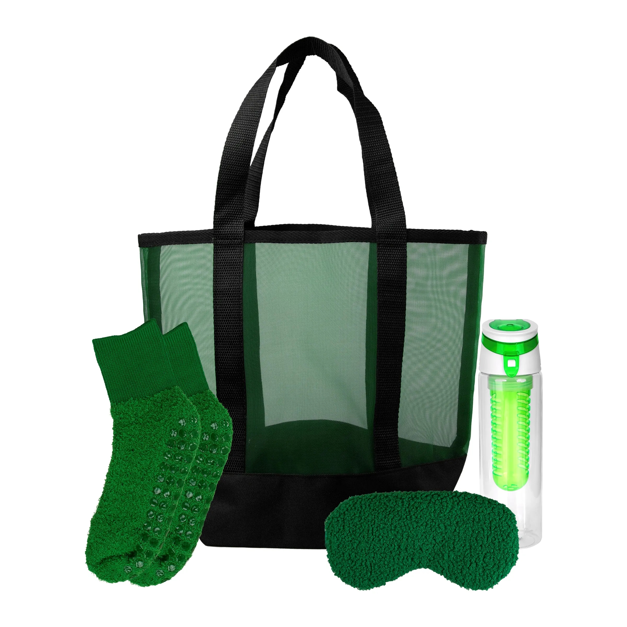 Mesh Fuzzy Beach Bag Set 6
