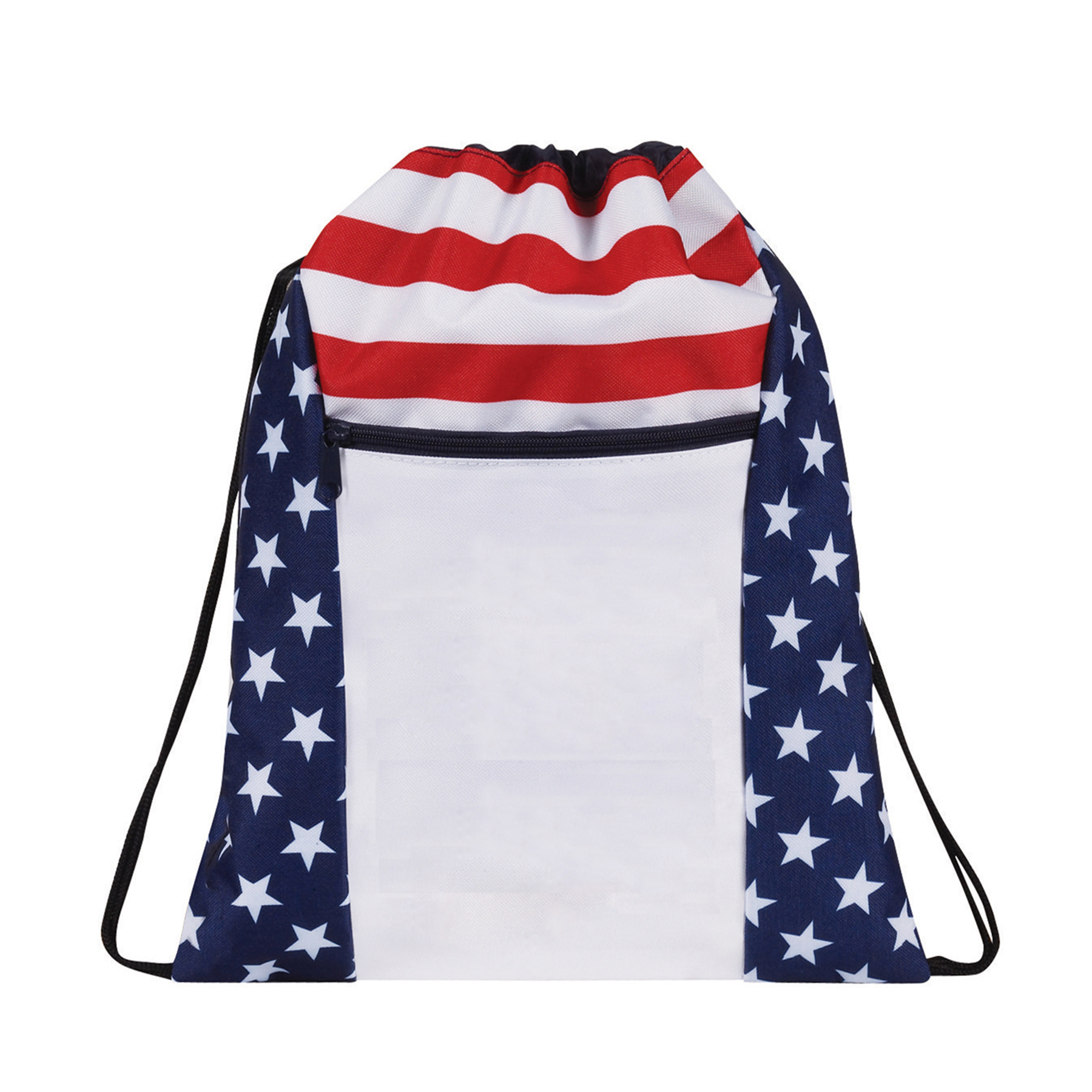 Patriotic Drawstring Backpack with zippered Front Packet(Bag, Backpack) 9