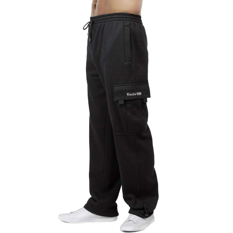 Knocker Men's Fleece Cargo Pants Black Large 3