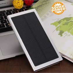 Slim Aluminum Solar Power Bank with 8000mAh Battery - Thumbnail 2