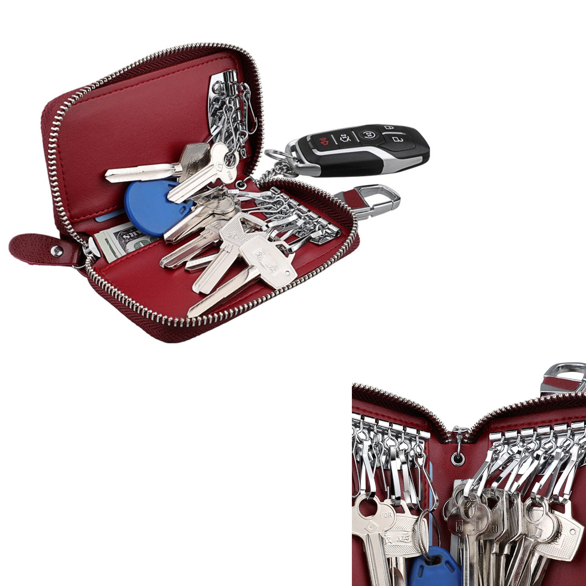 Leather Car Keychain Holder Case 7