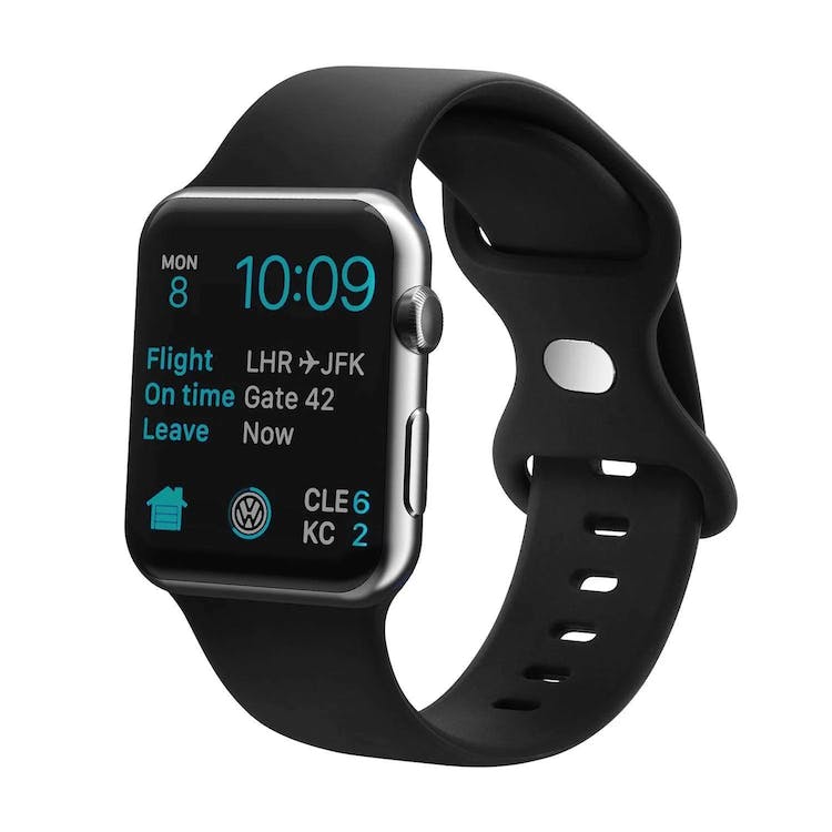 Apple Watch Bands - Black Silicone 42mm/44mm/45mm Face 3
