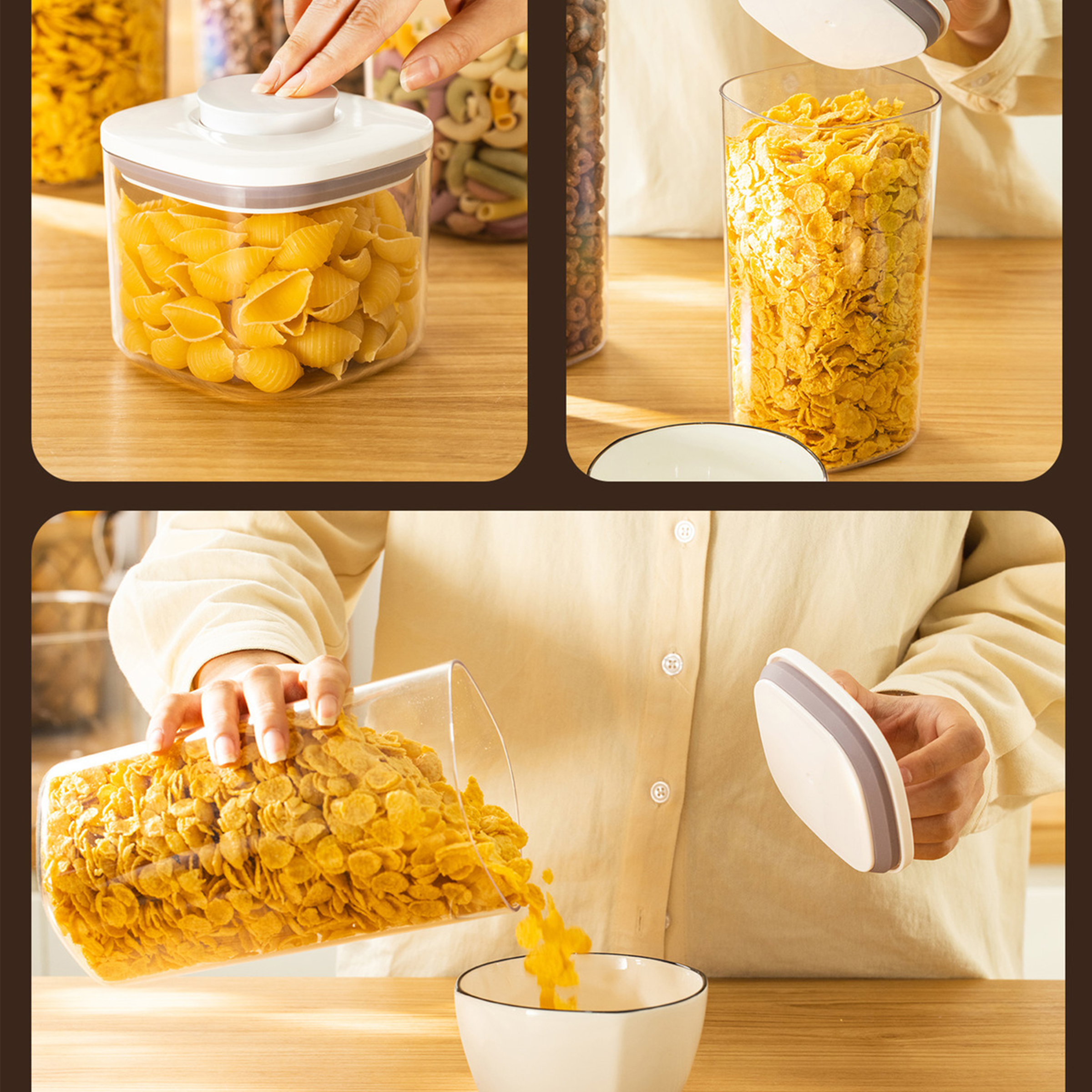 Plastic Clear Storage Jar With Leak-Proof Lid 8
