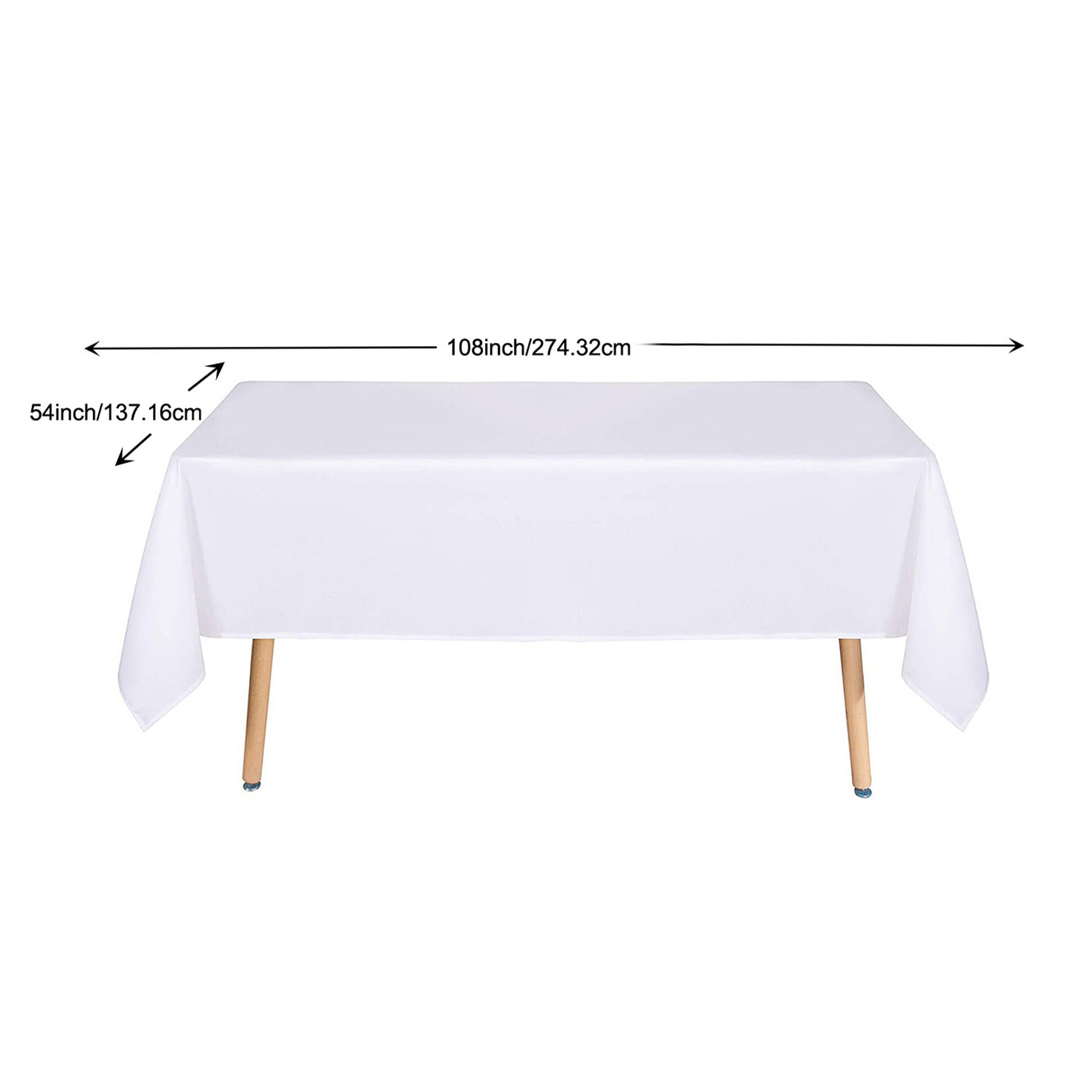 Durable Polyester Rectangle Tablecloth, Stain & Wrinkle Resistant 4