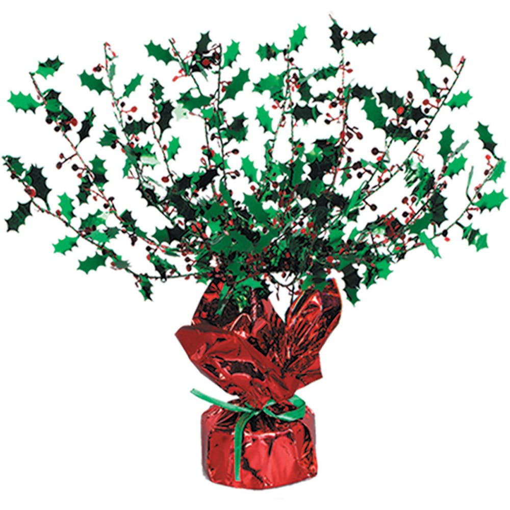 Holly & Berry Centerpieces - Red & Green 15" 3
