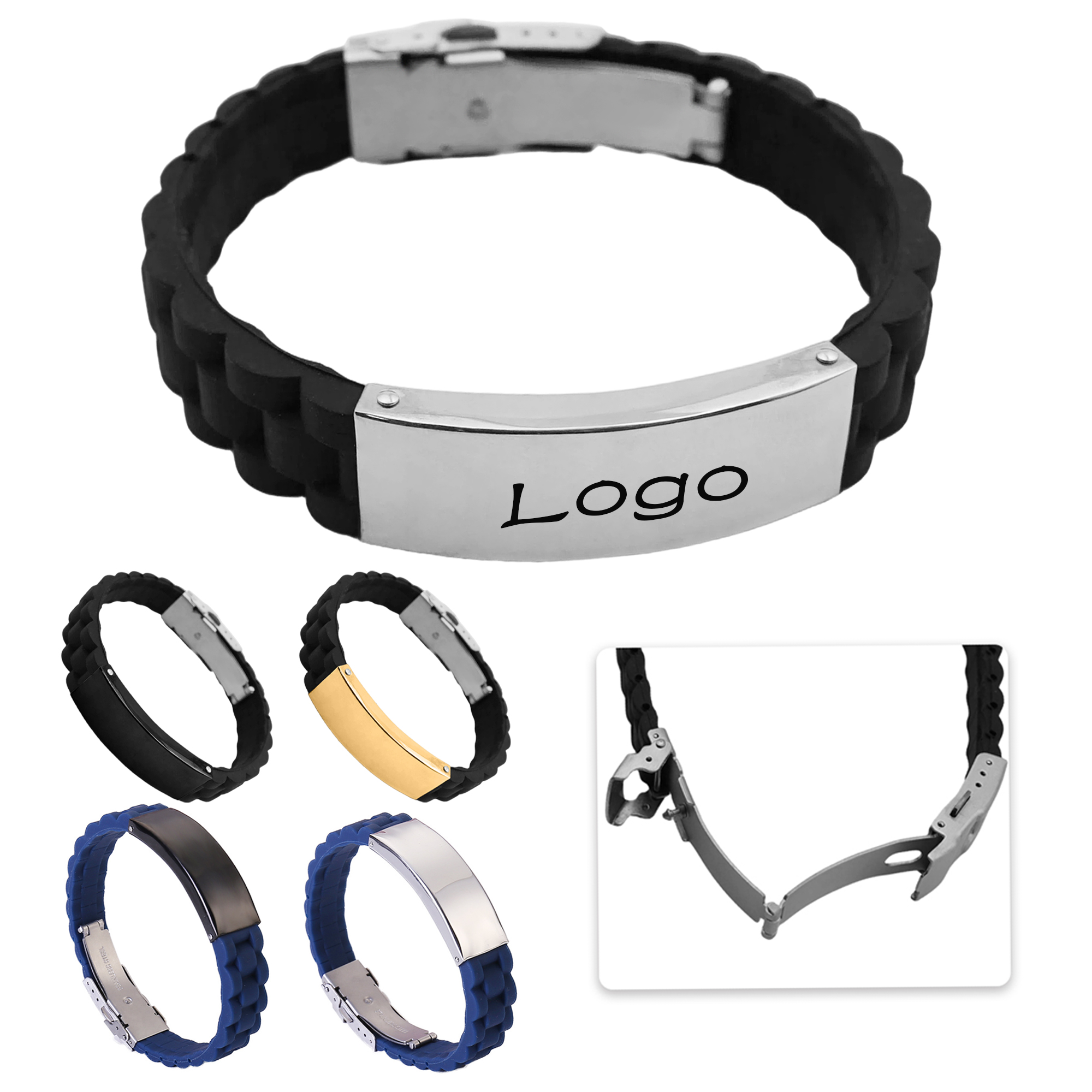 Stainless Steel Woven Silicone Bracelet 2