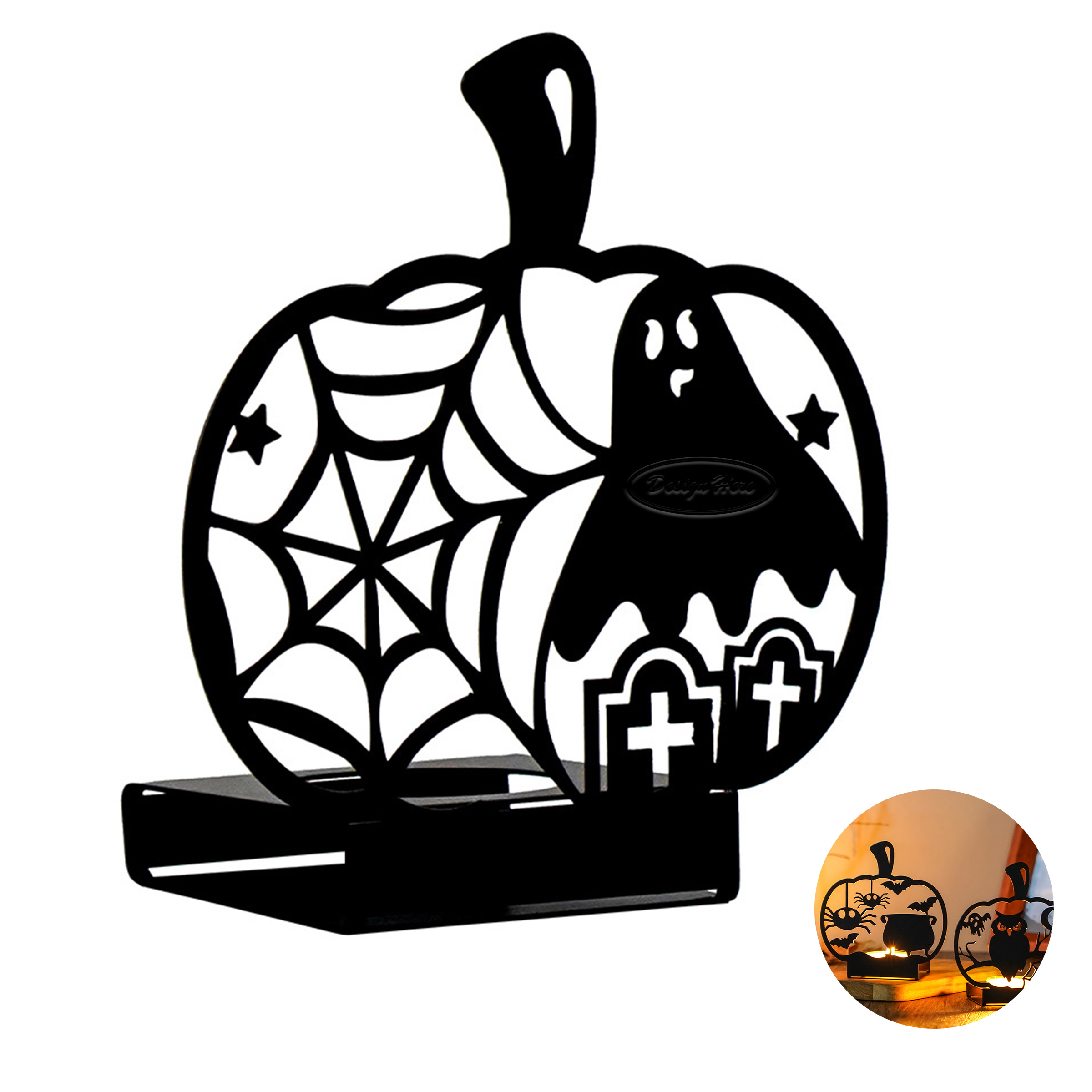 Simple Halloween Candle Stand ?C Iron Design