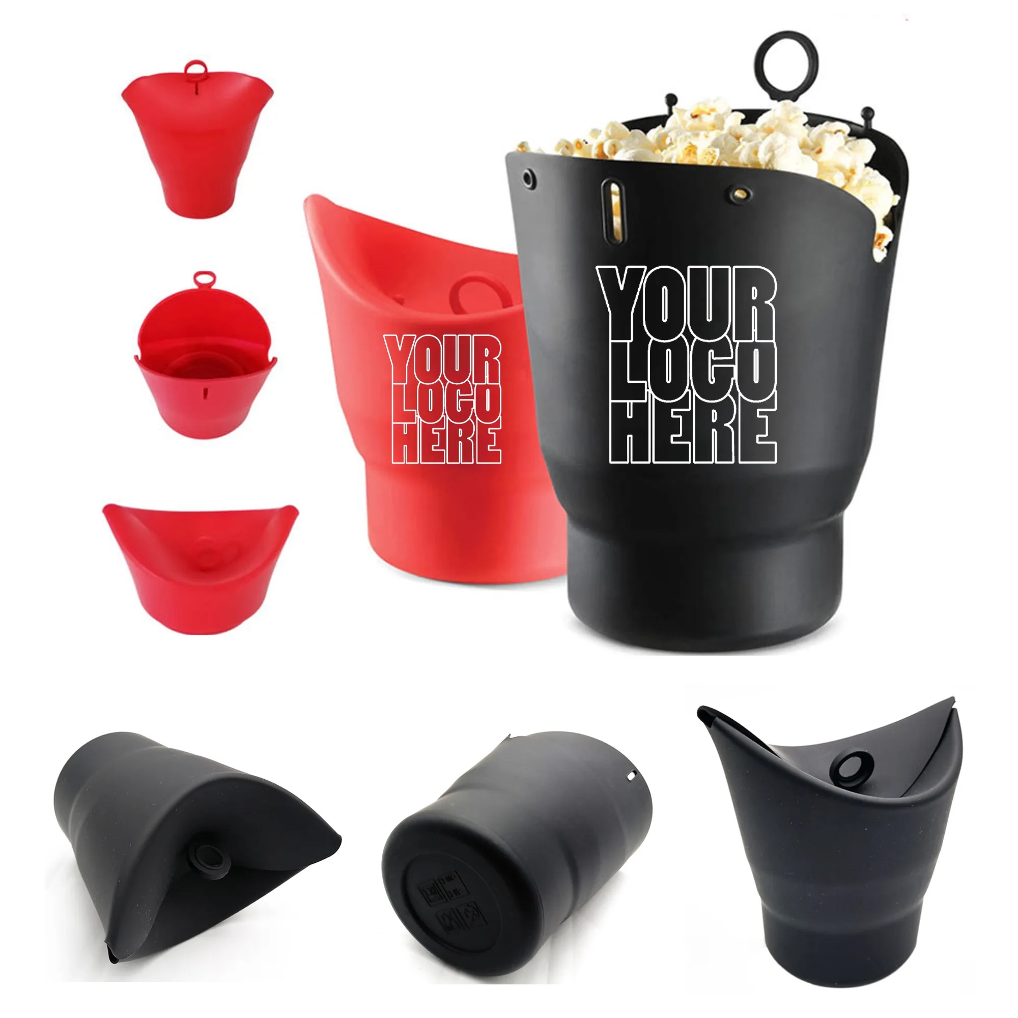 Silicone Microwave Popcorn Bucket With Lid 3