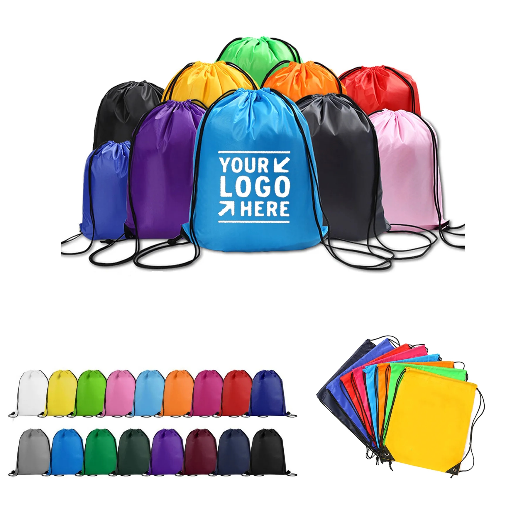 Nylon Drawstring Backpack Reinforced Corner 4